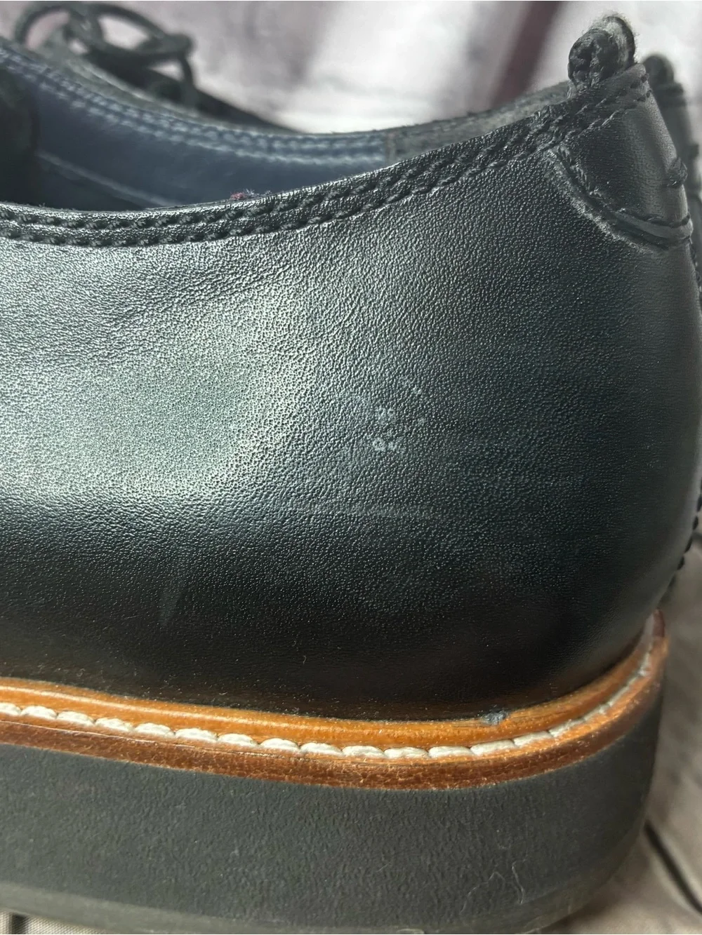 Cole Haan Modern‎ Minimalist Black Leather Plain Toe Derby Lace Up Oxfords 11.5